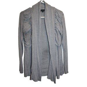 Young Threads Women's Open Front Draped Cardigan Top Sweater Gray Size M Medium